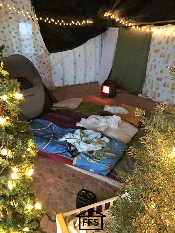 camping for Christmas in our new house