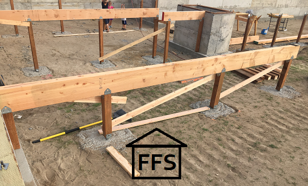 How to build your own house. Installing supports for underneath your floor joists.