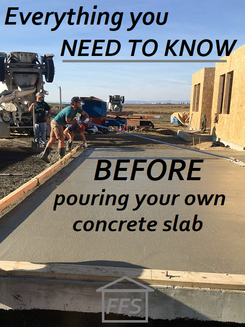 Easy to follow DIY instructions. How to pour your own concrete slab. How to save money building your own house. 