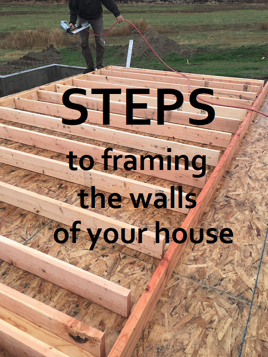 Framing the walls of your house. How to build your own house. DIY, owner builder